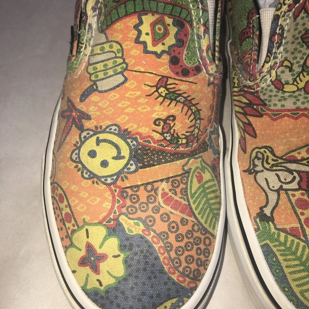 Vans Van Doren Multi Aborigi Skateboard Sneakers Mermaids Nautical Sz. M8, W9.5
